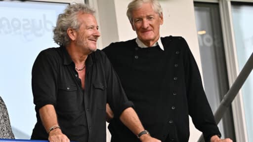 Pictured above: (Left to right) Bruce Craig, Owner of Bath Rugby talks with Sir James Dyson following the Gallagher Premiership Rugby match between Bath Rugby and Northampton Saints at The Recreation Ground (IMAGE: Dan Mullan/Getty Images)