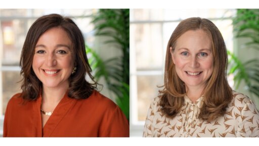 Two individual portrait photographs placed side by side. On the left, Victoria is shown wearing an orange top, with shoulder‑length hair, standing indoors with a softly lit background that includes green plants and a window. On the right, Tina is shown wearing a patterned blouse, also with shoulder‑length hair, in a similar indoor setting with a window and green plants in the background.