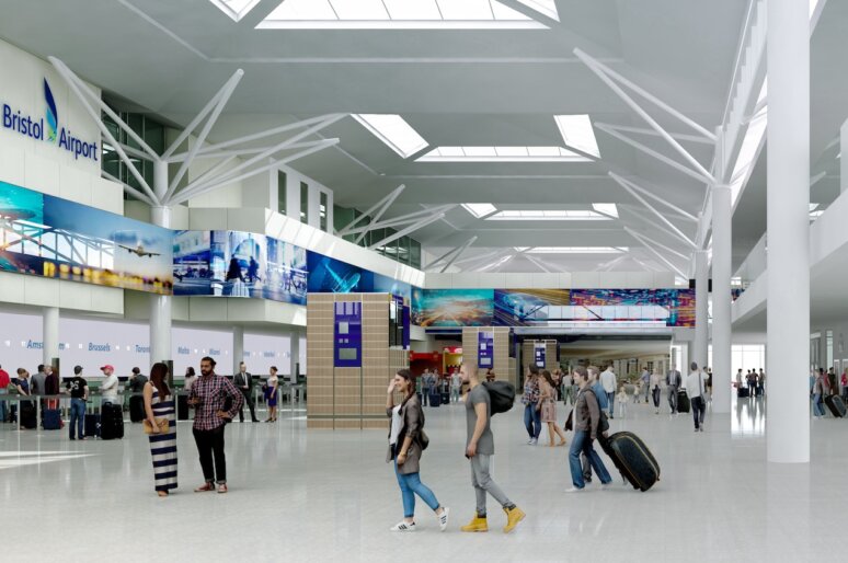 a graphic of the proposed new Check-In Area at Bristol Airport