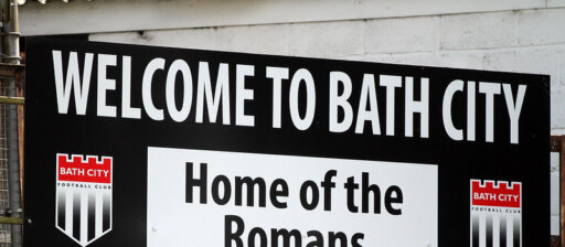 Bath City FC welcome sign saying 'Home of the Romans'